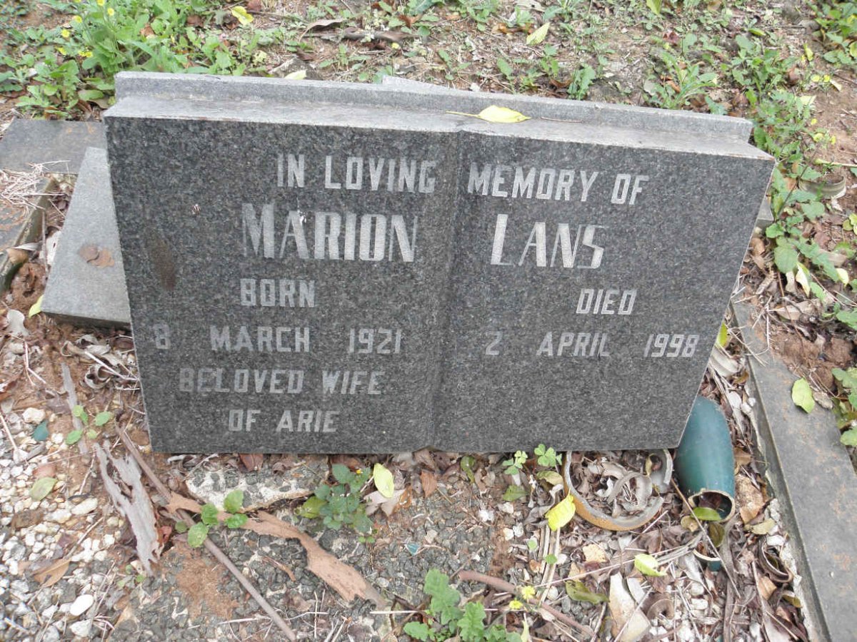 LANS Arie 1903-1996 &amp; Marion 1921-1998