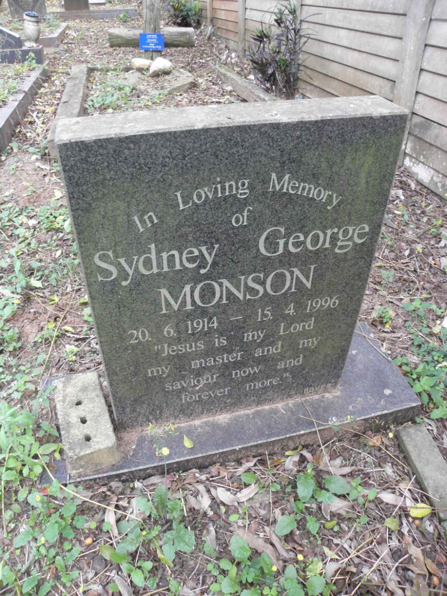 MONSON Sydney George 1914-1996 &amp; Dorothy Alice 1922-2009
