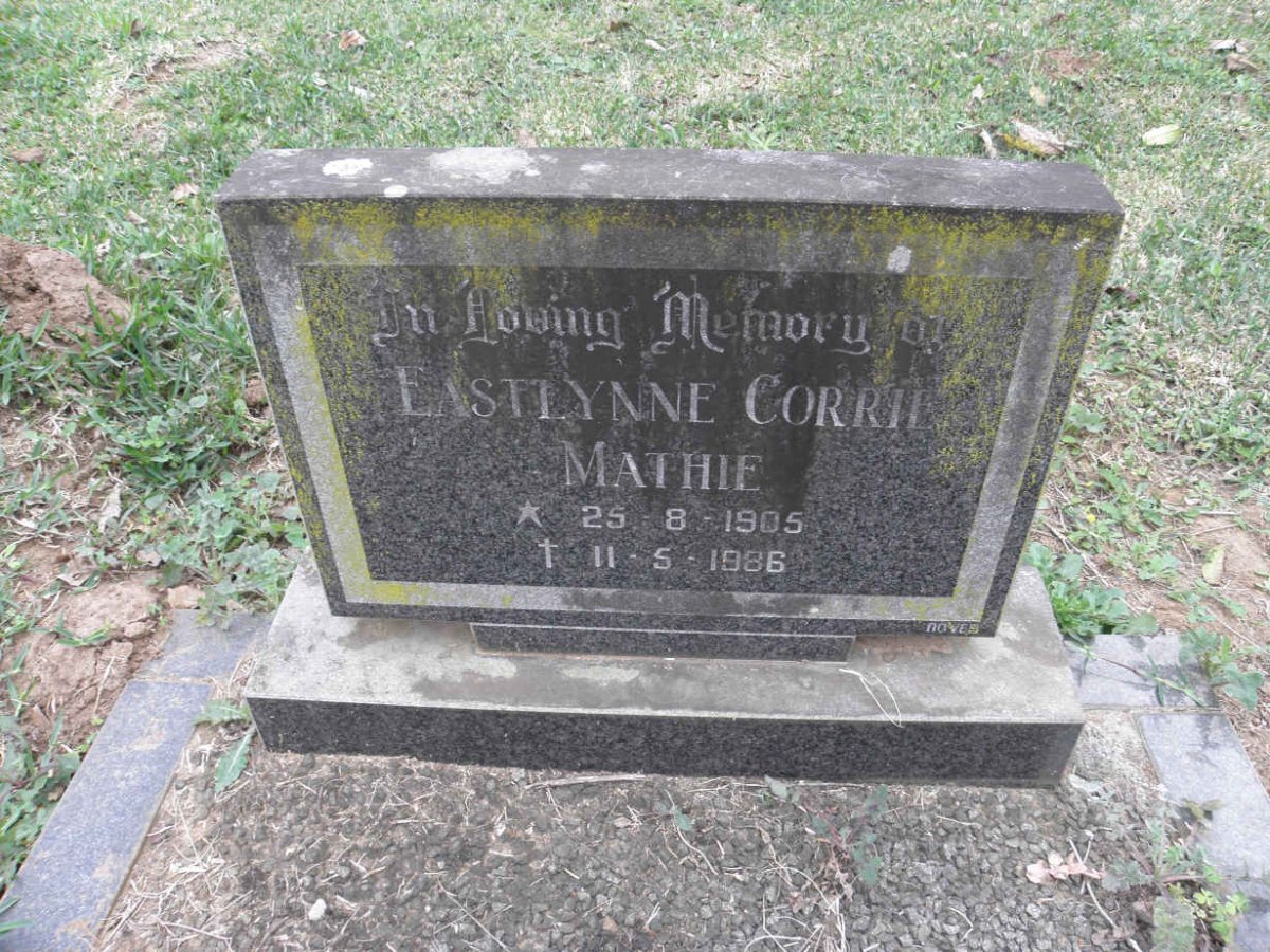 MATHIE Eastlynne Corrie 1905-1986