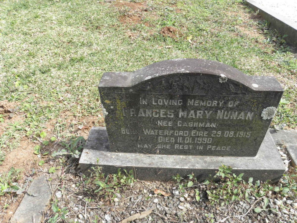 NUNAN Frances Mary nee CASHMAN 1915-1990