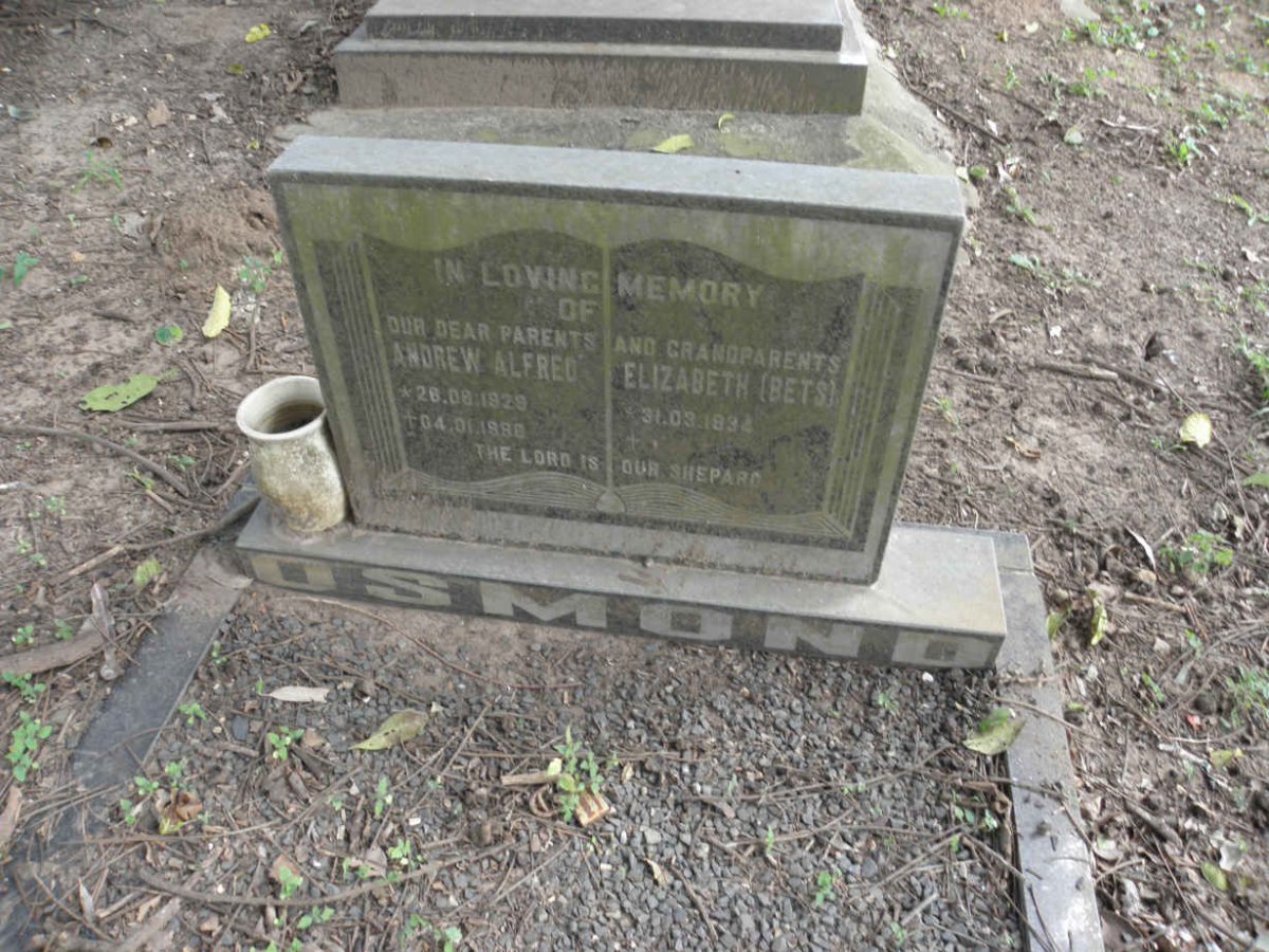 OSMOND Andrew Alfred 1928-1998 &amp; Elizabeth 1934-