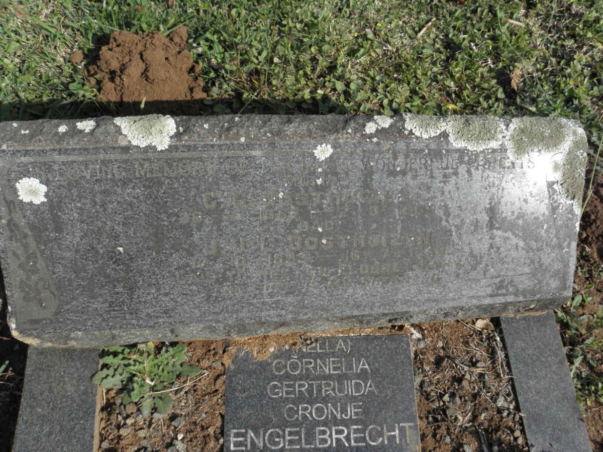 OOSTHUIZEN G.?. 1887-1969 &amp; J.J.L. 1893-1968 :: ENGELBRECHT Cornelia Gertruida nee CRONJE 1905-1998