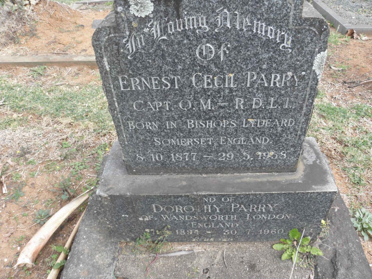 PARRY Ernest Cecil 1877-1958 &amp; Dorothy 1894-1960