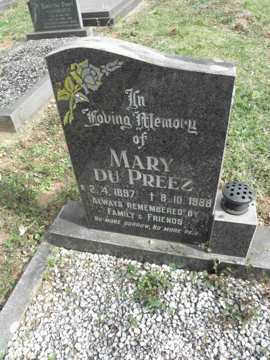 PREEZ Mary, du 1897-1988