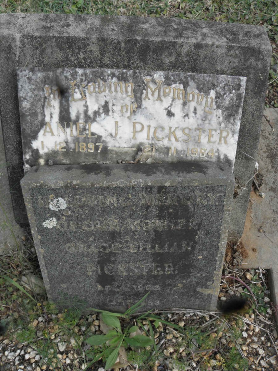 PICKSTER Daniel J. 1897-1964 &amp; Grace Lillian 190?-1983
