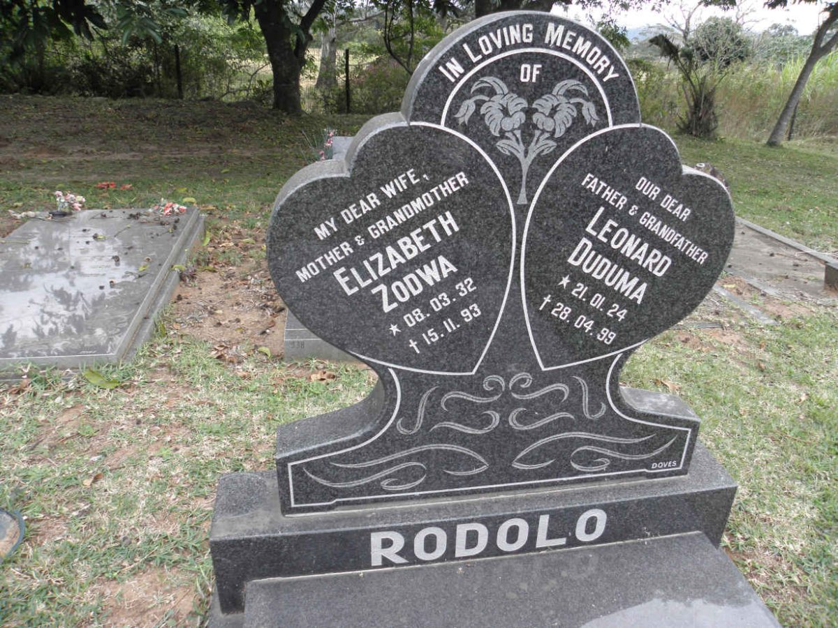 RODOLO Leonard Duduma 1924-1999 &amp; Elizabeth Zodwa 1932-1993
