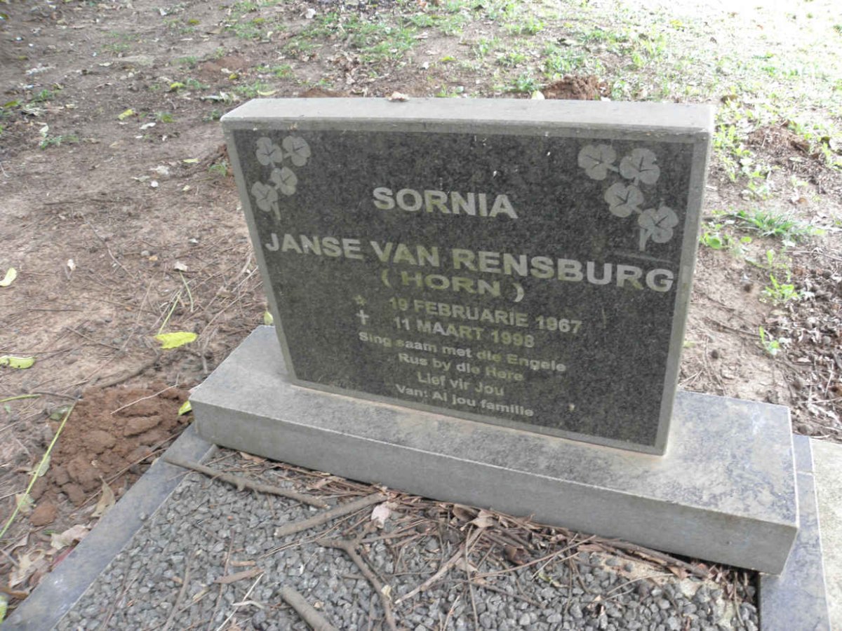 RENSBURG Sornia, Janse van nee HORN 1967-1998