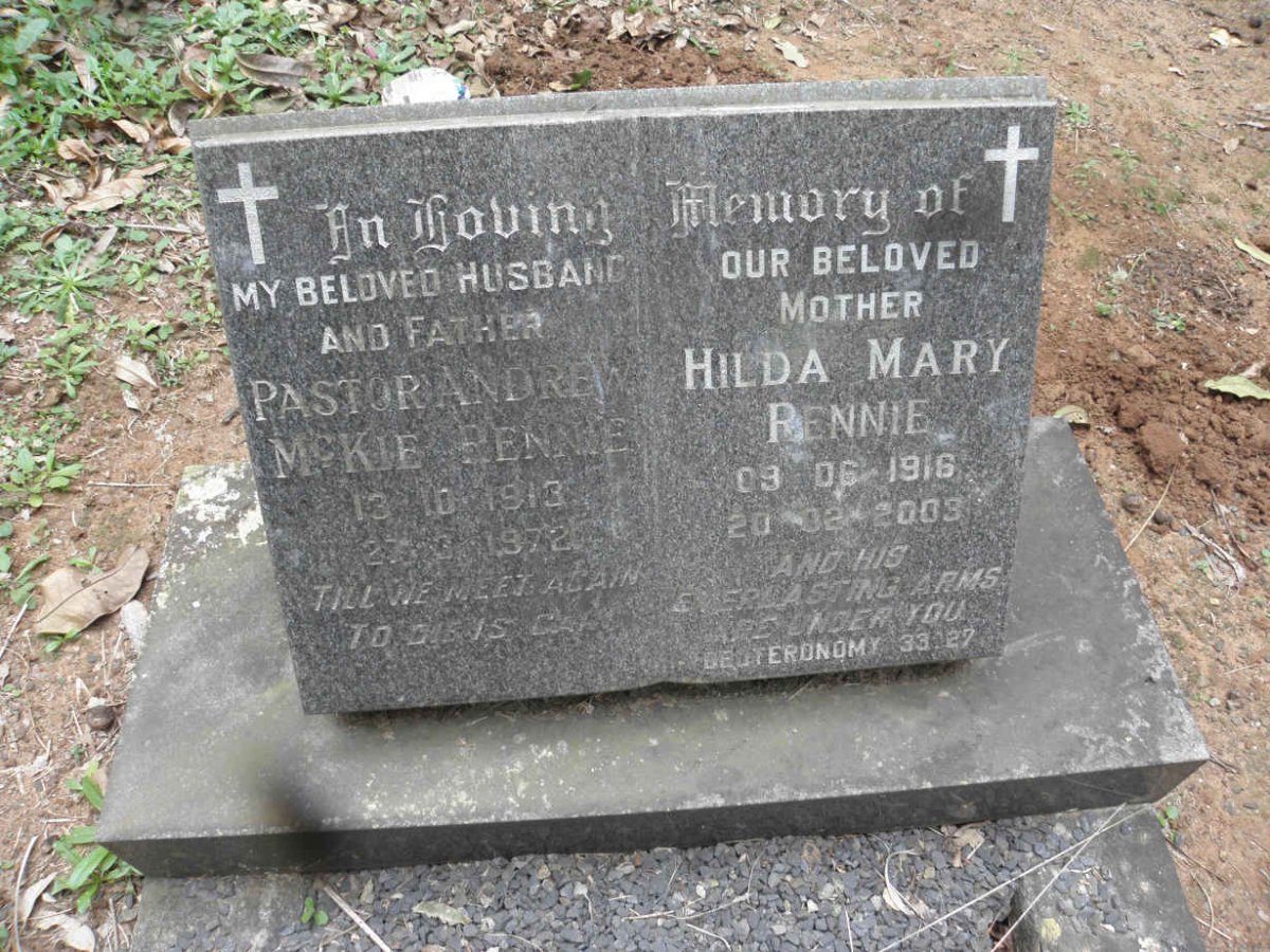 RENNIE Andrew Mckie 1913-1972 &amp; Hilda Mary 1916-2003