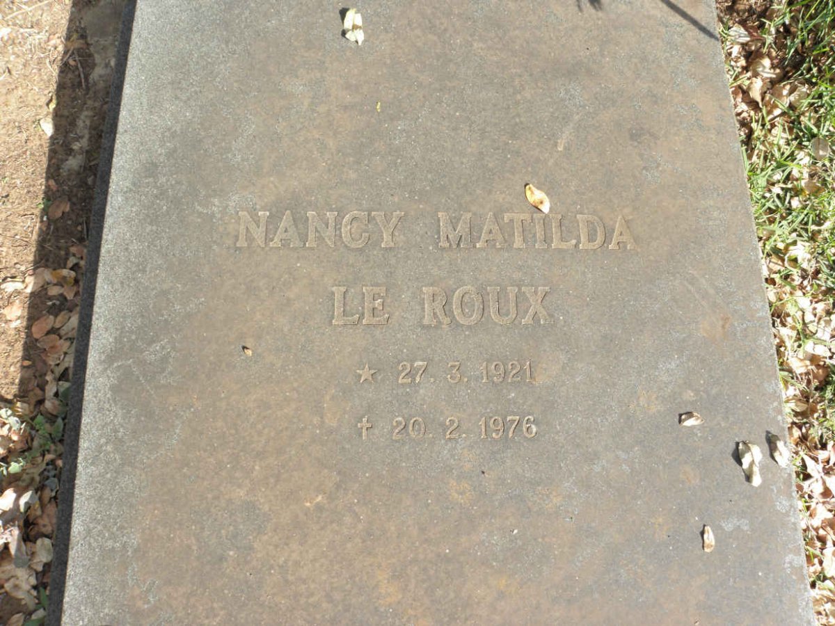 ROUX Nancy Matilda, le 1921-1976