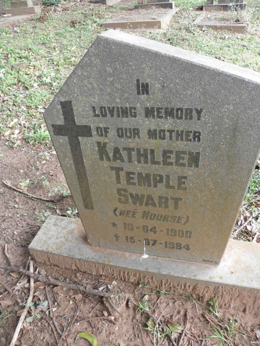 SWART Kathleen Temple nee NOURSE 1900-1984