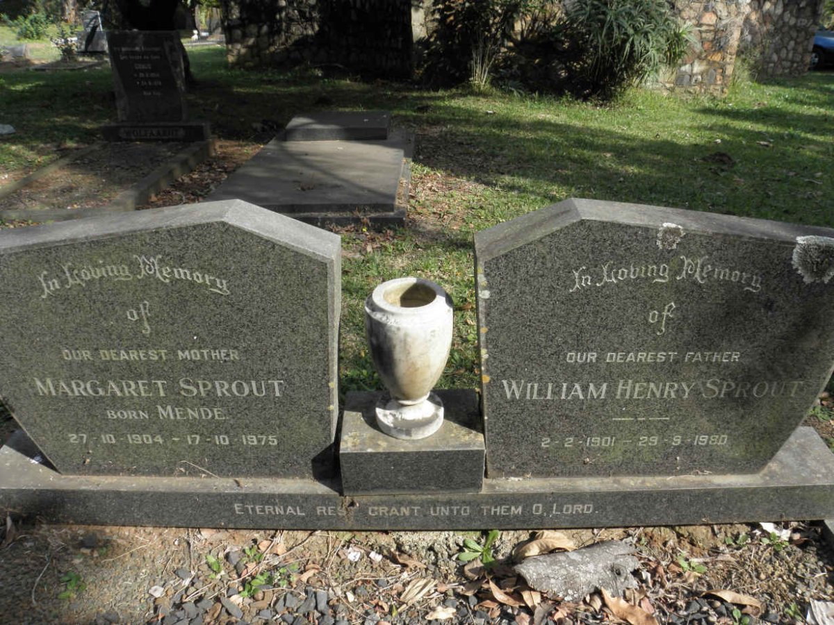 SPROUT William Henry 1901-1980 &amp; Margaret MENDE 1904-1975