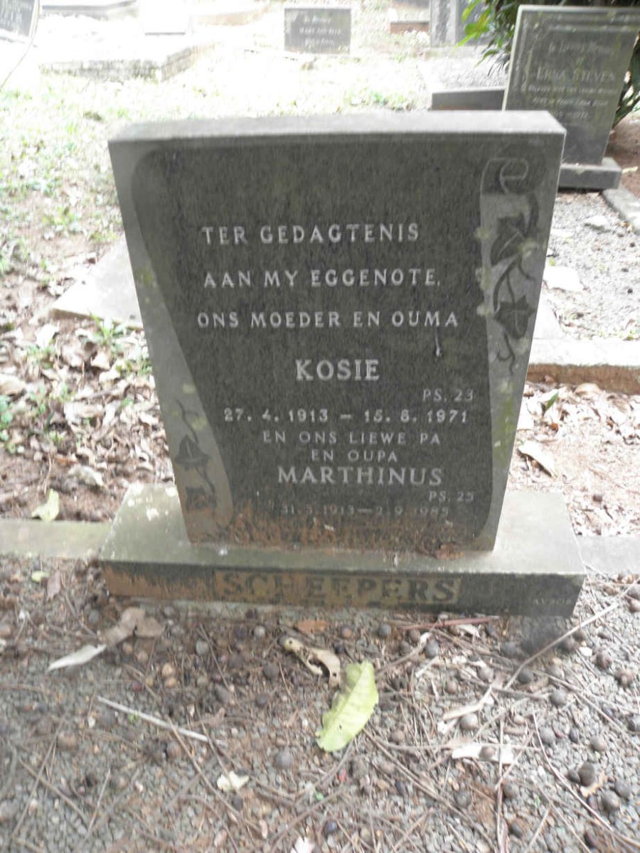 SCHEEPERS Marthinus 1913-1985 &amp; Kosie 1913-1971