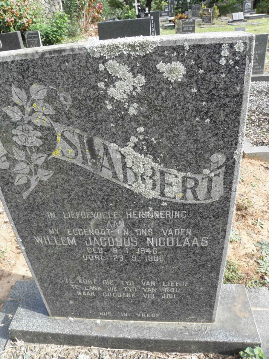 SLABBERT Willem Jacobus Nicolaas 1946-1988