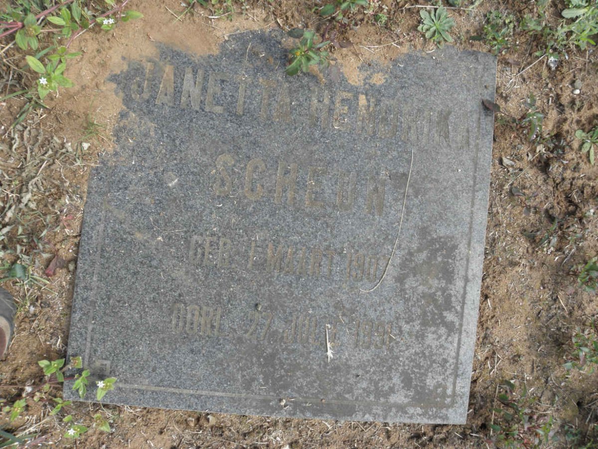SCHEUN Janetta Hendrika 190?-1991
