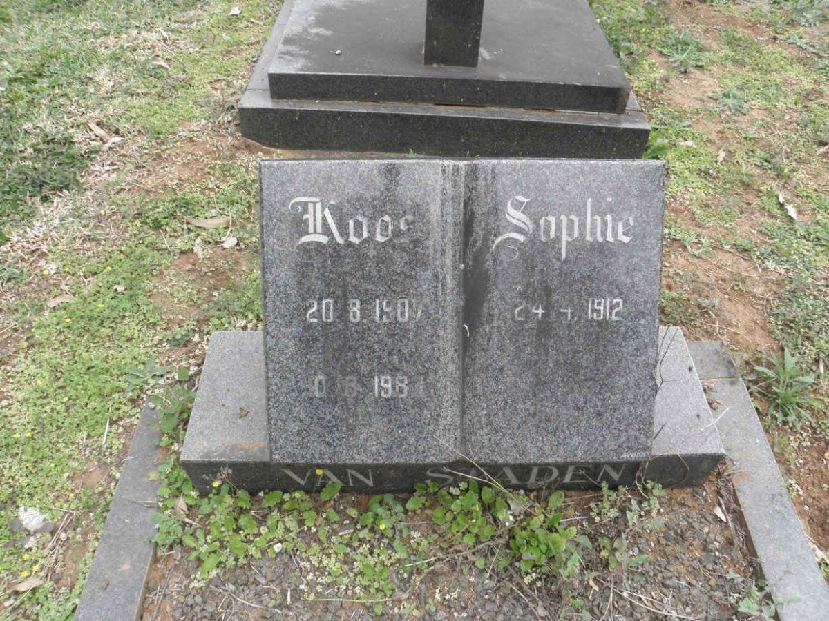 STADEN Koos, van 1907-198? &amp; Sophie 1912-