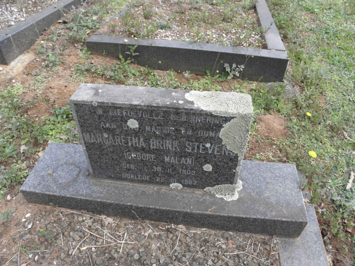 STEVENS Margaretha Brink nee MALAN 1903-1987