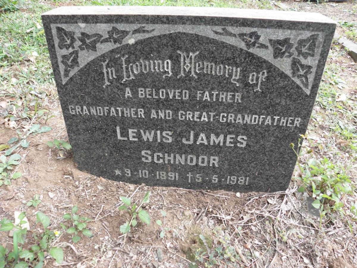 SCHNOOR Lewis James 1891-1981