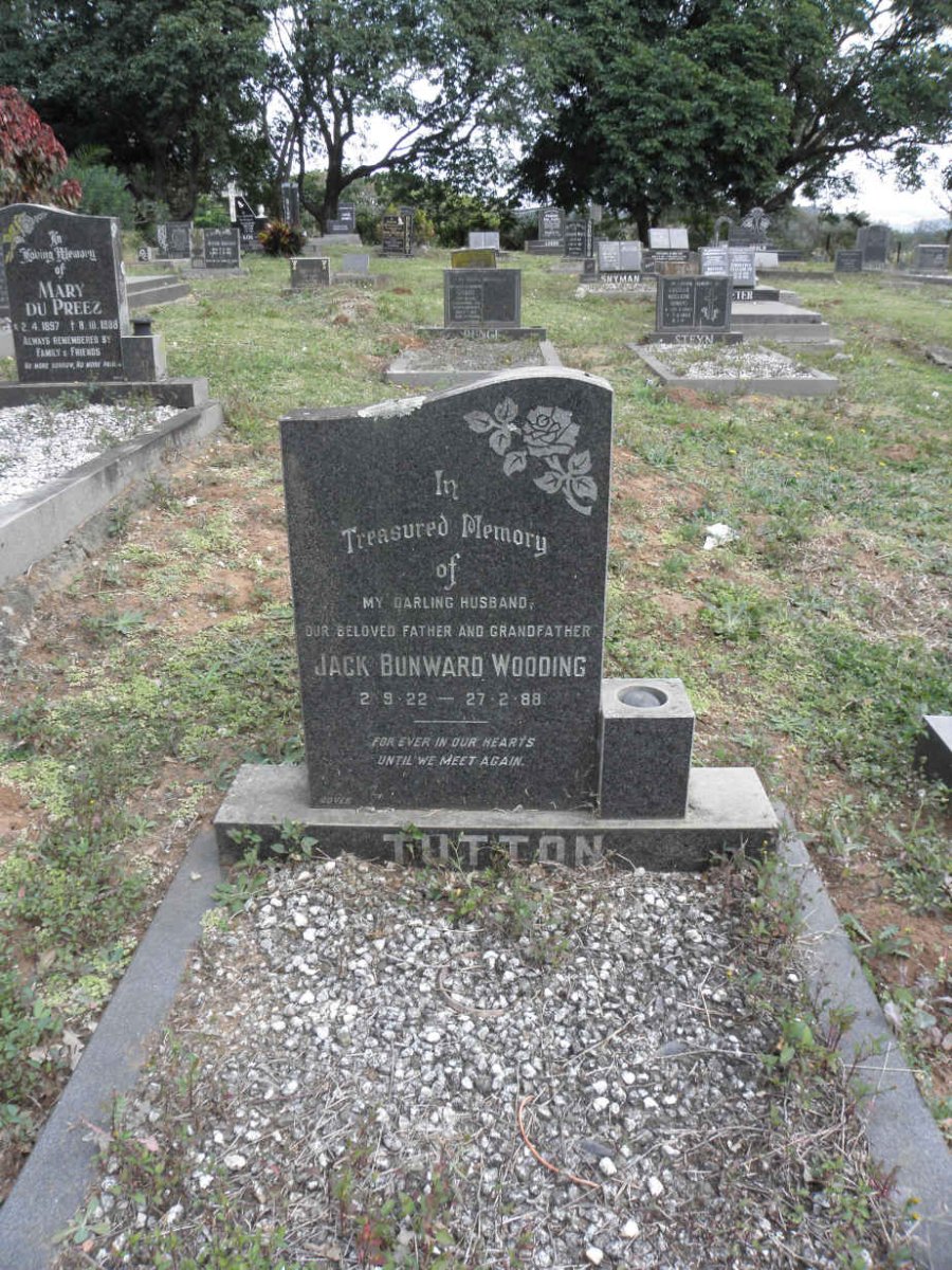 TUTTON Jack Bunward Wooding 1922-1988 &amp; Norah Constance 1928-1990