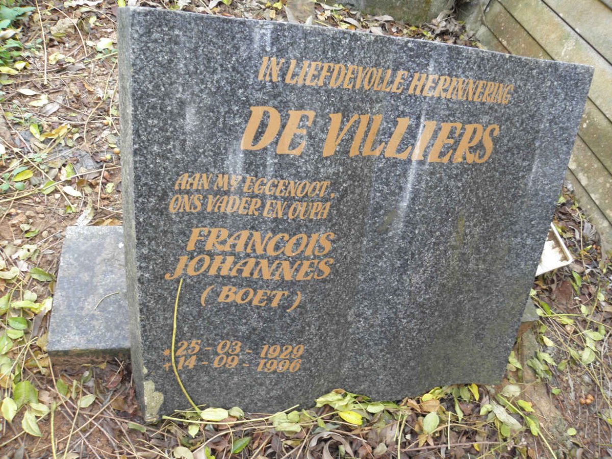 VILLIERS Francois Johannes, de 1929-1996