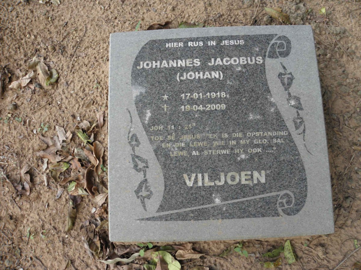 VILJOEN Johannes Jacobus 1916-2009 &amp; Dorathea Maria Magdalena ENGELBRECHT 1920-1986