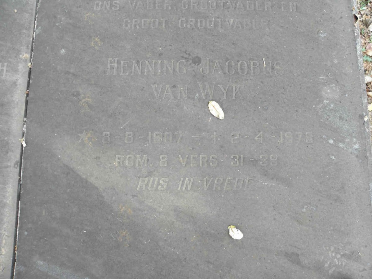 WYK Henning Jacobus, van 1907-1975 &amp; Johanna Maria Elizabeth van der MERWE 1909-1975