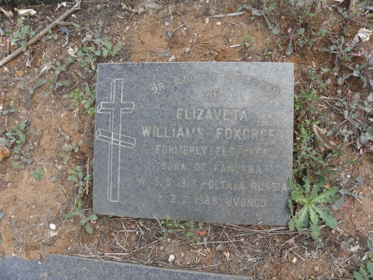 WILLIAMS-FOXCROFT Stanley Garth 1914-2006 &amp; Ellizaveta FLETCHER nee DE KANDYBA 1912-1989