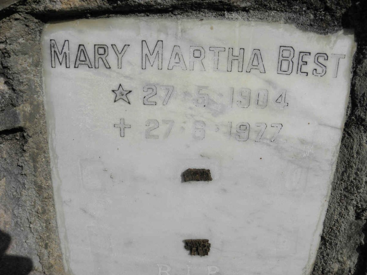 BEST Mary Martha 1904-1977