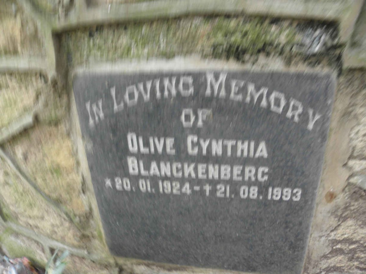 BLACKENBERG Olive Cynthia 1924-1993