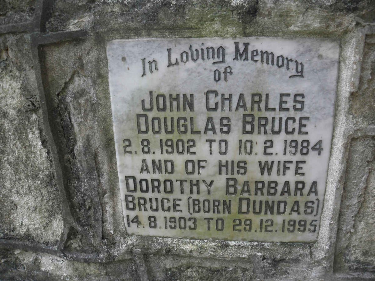 BRUCE John Charles Douglas 1902-1984 &amp; Dorothy Barbara DUNDAS 1903-1995