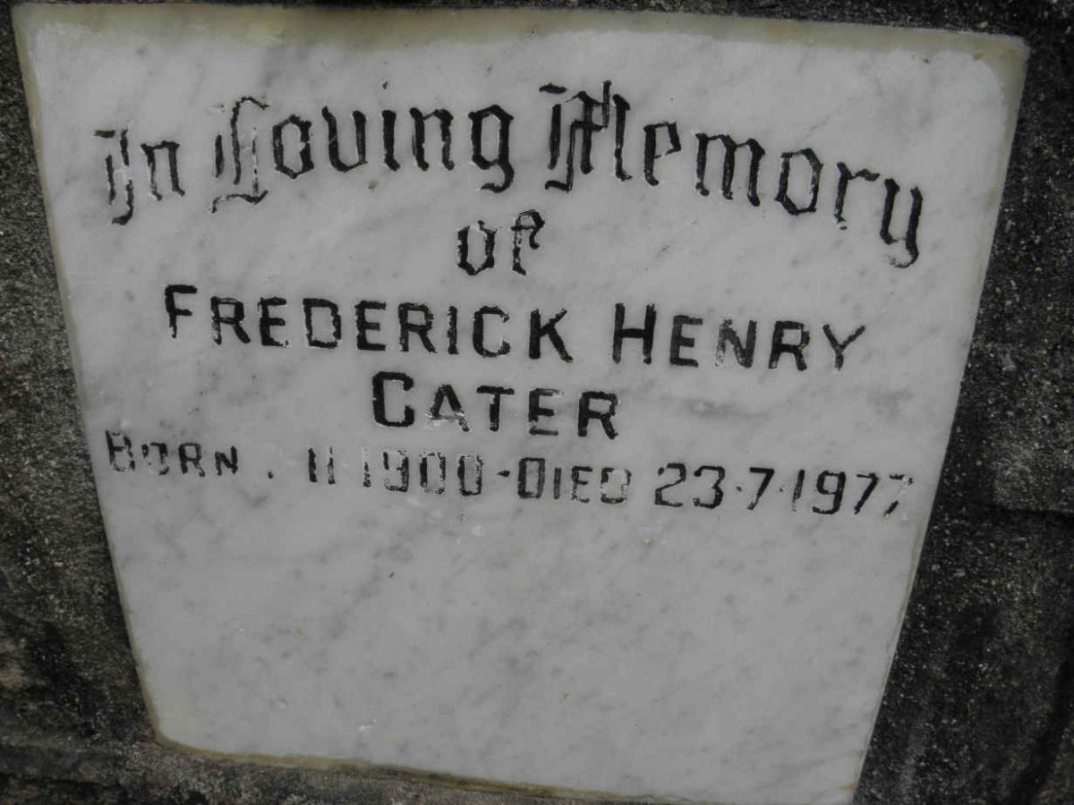CATER Frederick Henry 1900-1977