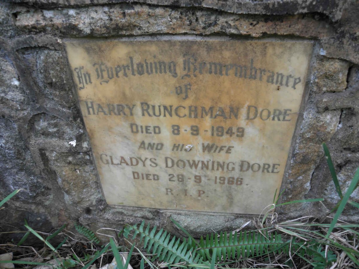DORE Harry Runchman -1949 &amp; Gladys Downing -1966
