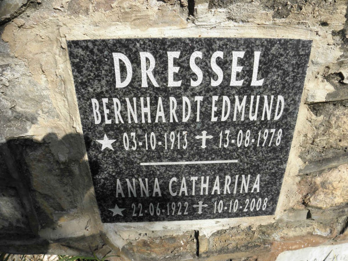 DRESSEL Bernhardt Edmund 1913-1978 &amp; Anna Catharina 1922-2008