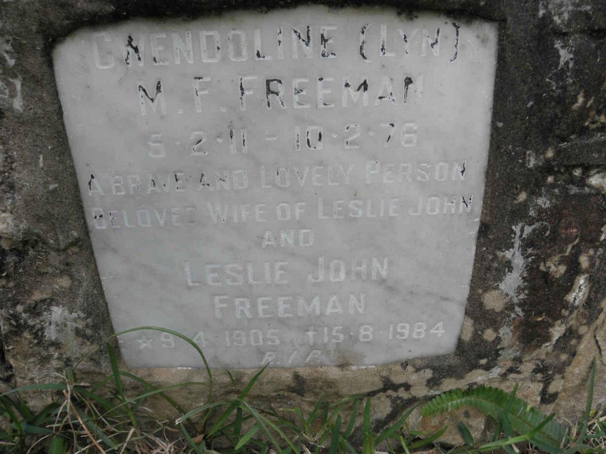 FREEMAN Leslie John 1905-1984 &amp; Gwendoline M.F. 1911-1976