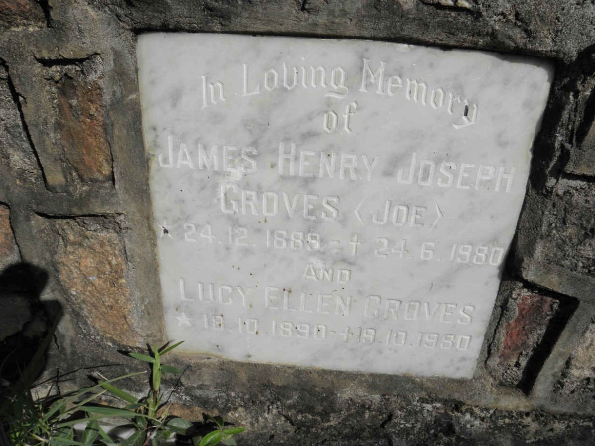 GROVES James Henry Joseph 1889-1980 &amp; Lucy Ellen 1890-1980
