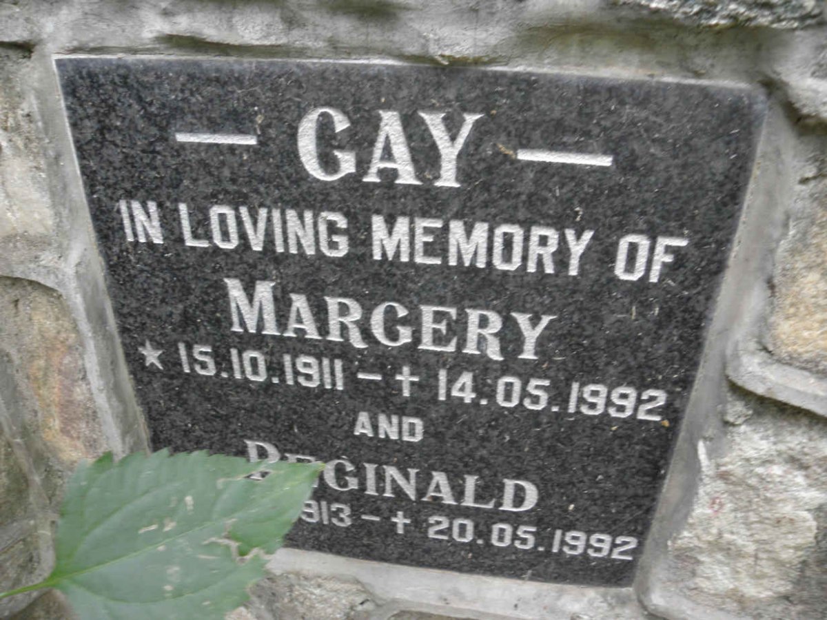 GAY Reginald 1913-1992 &amp; Margery 1911-1992