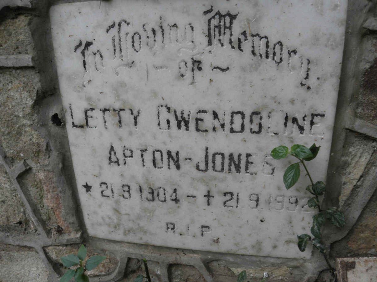 JONES Letty Gwendoline, Apton 1904-1992