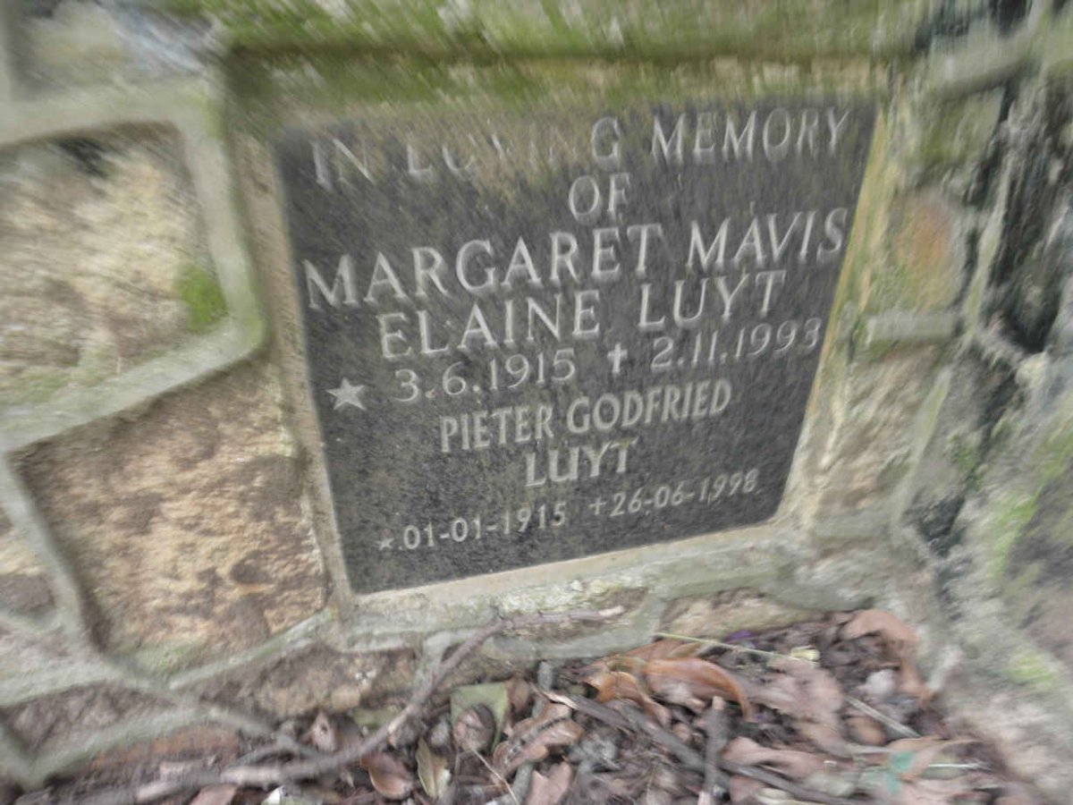 LUYT Pieter Godfried 1915-1998 &amp; Margaret Mavis Elaine 1915-1993