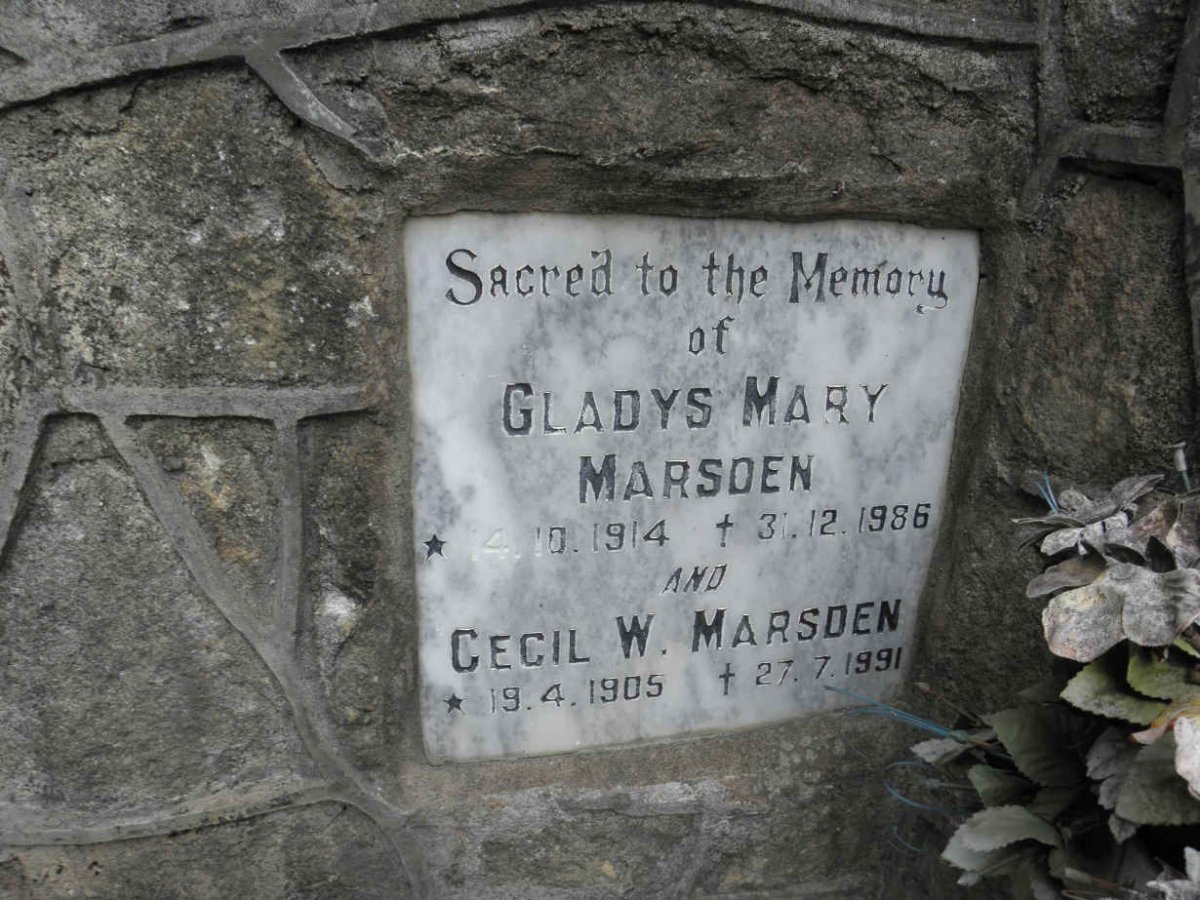 MARSDEN Cecil W. 1905-1991 &amp; Gladys Mary 1914-1986