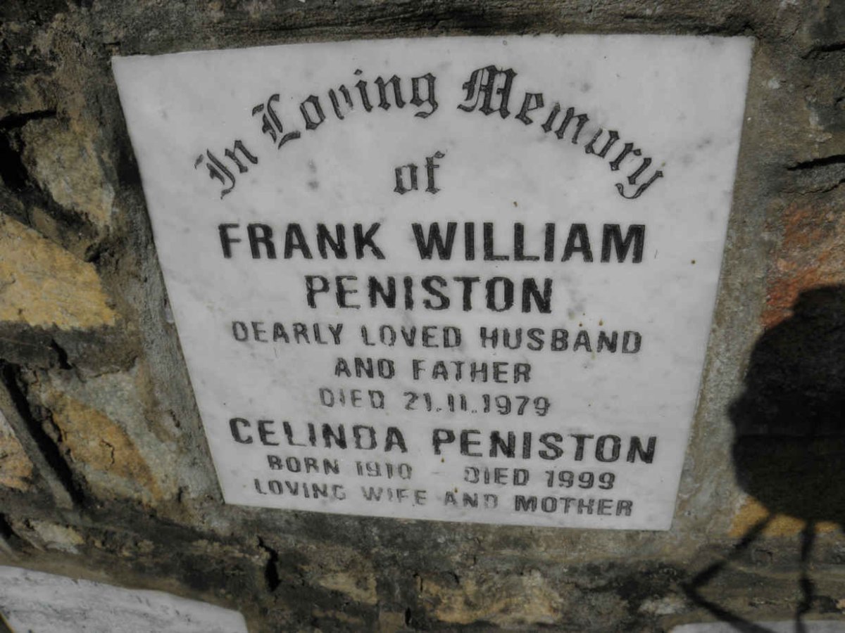 PENISTON Frank William -1979 &amp; Celinda 1910-1999