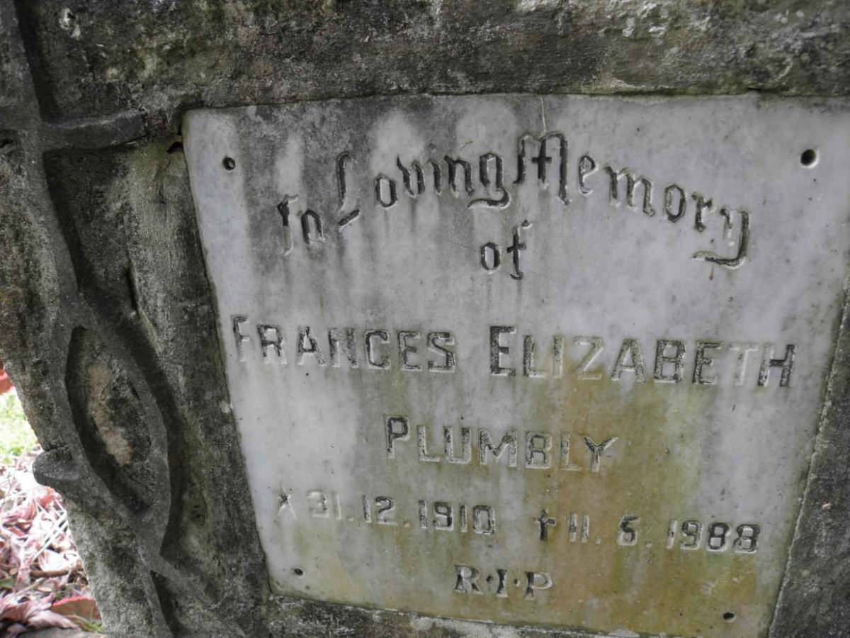 PLUMBLY Frances Elizabeth 1910-1988