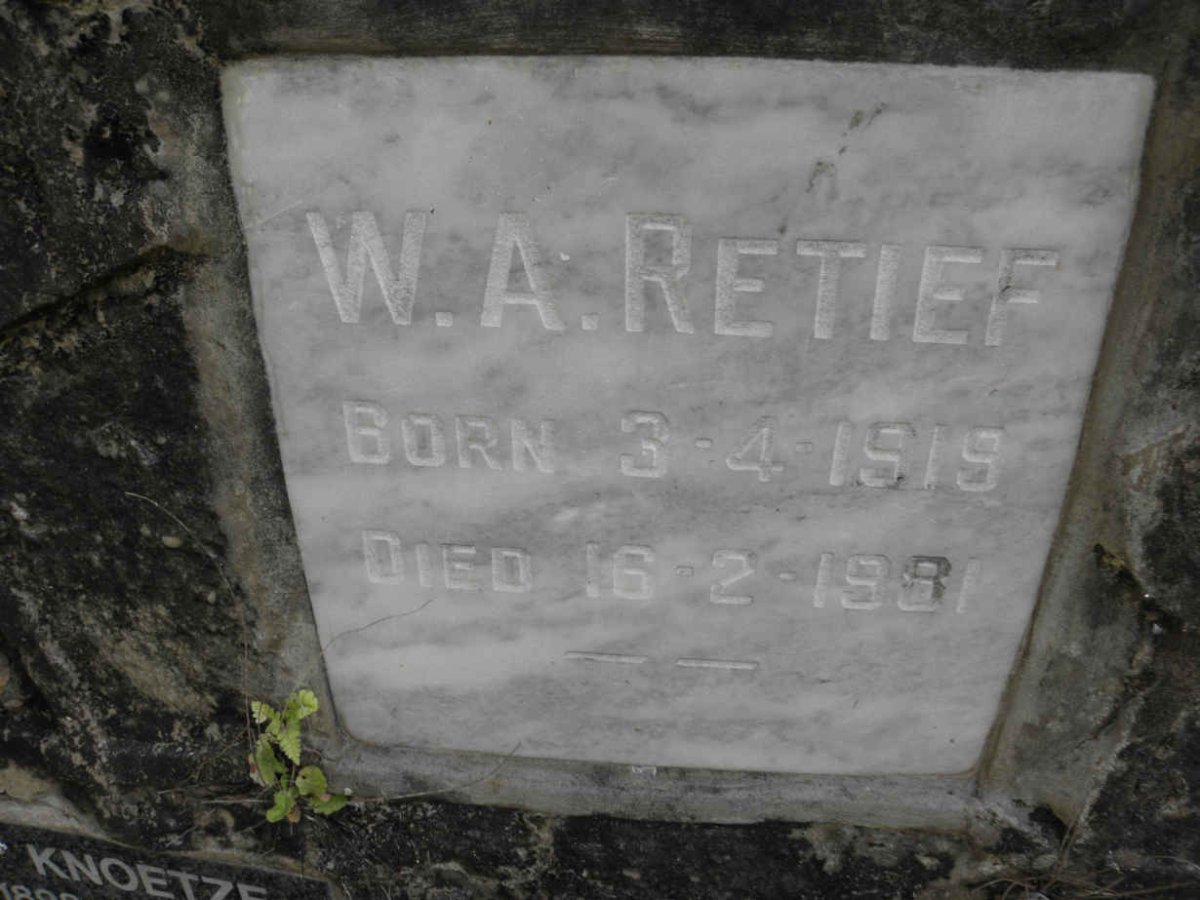 RETIEF W.A. 1919-1981