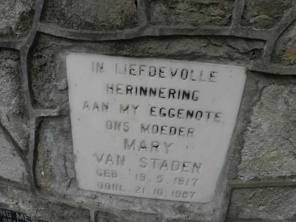 STADEN Mary, van 1917-1987