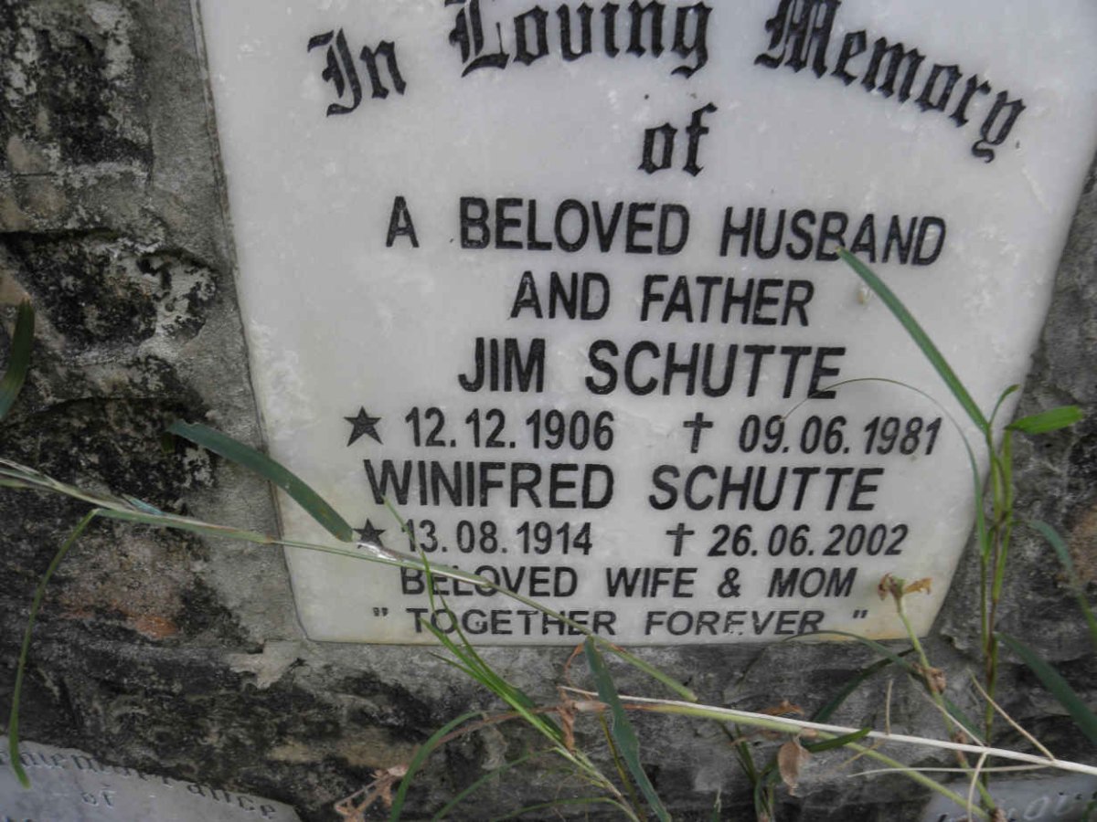 SCHUTTE Jim 1906-1981 &amp; Winifred 1914-2002