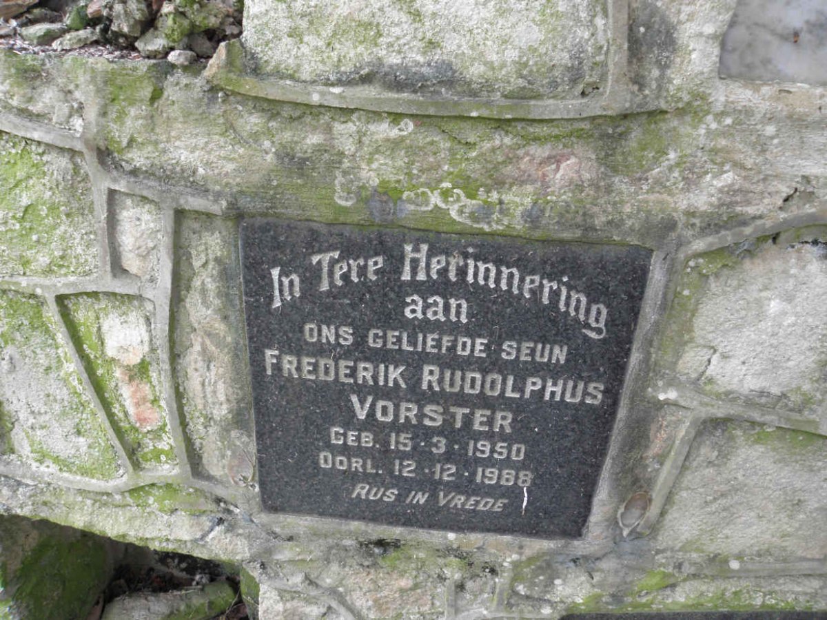 VORSTER Frederik Rudolphus 1950-1988