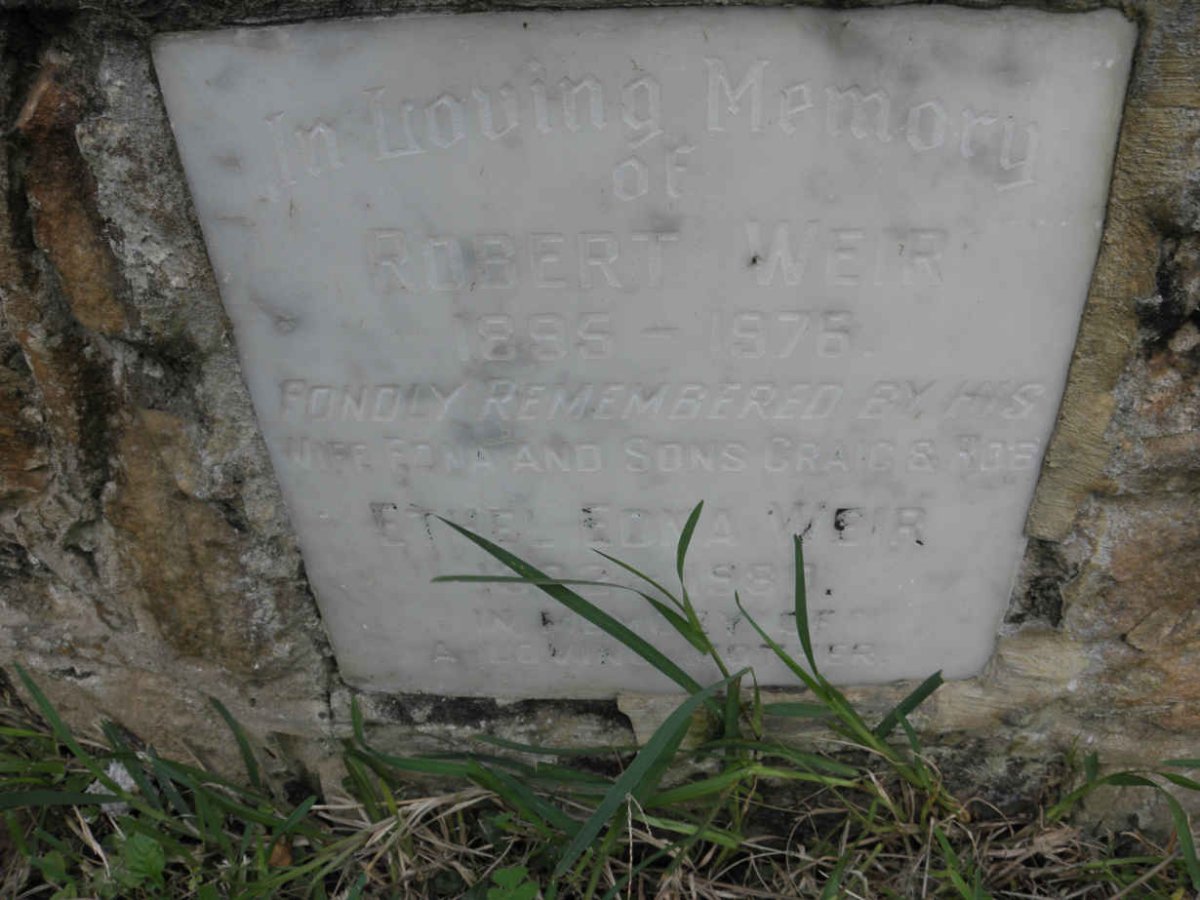 WEIR Robert 1895-1976 &amp; Ethel Edna 1902-1980