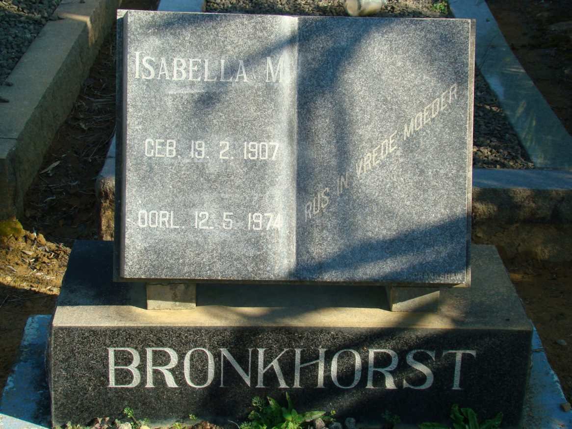 BRONKHORST Isabelle M. 1907-1974