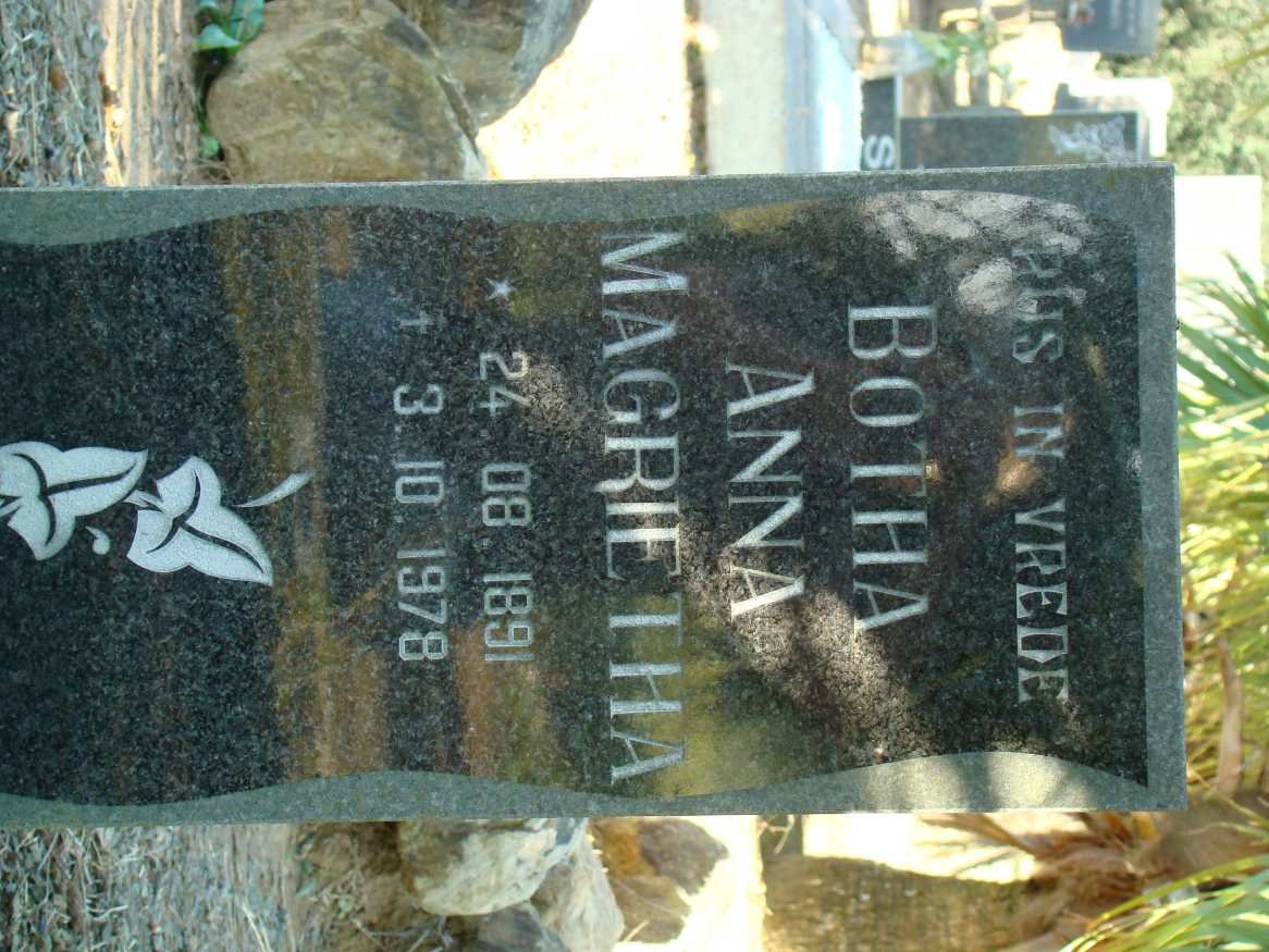 BOTHA Anna Magrietha 1891-1978