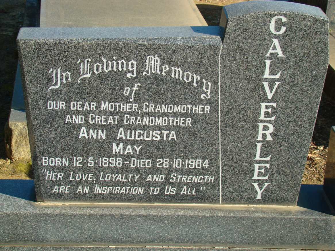 CALVERLEY Anna Augusta May 1898-1984