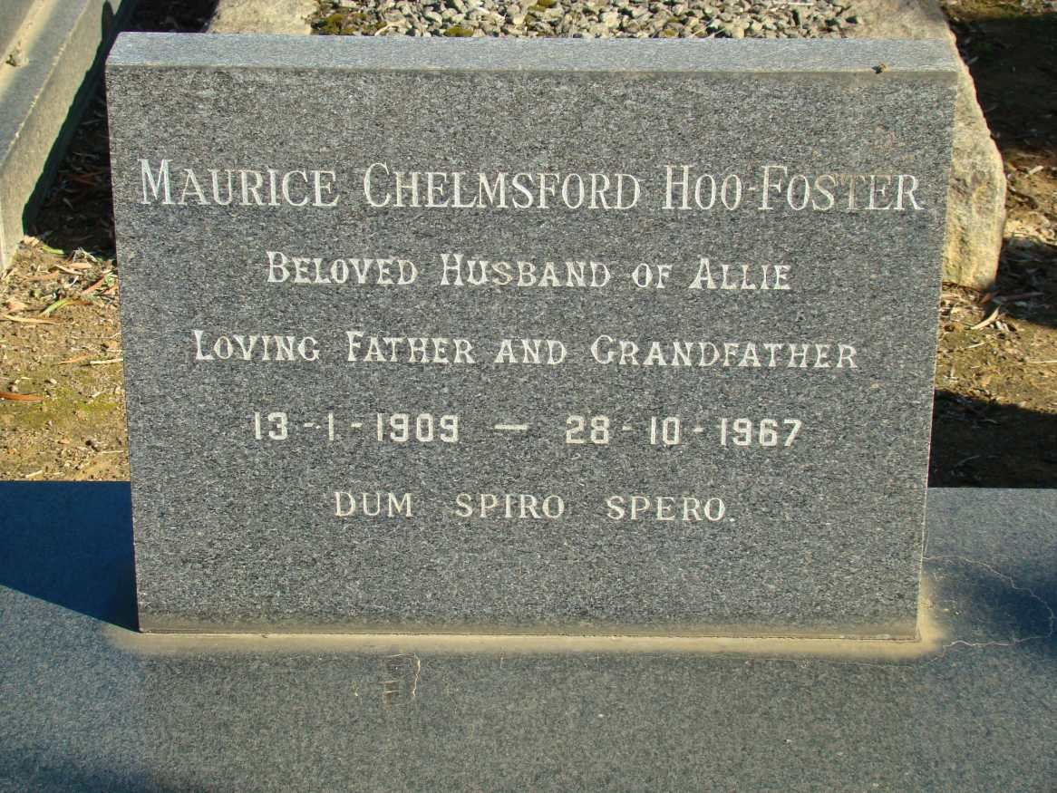 FOSTER Maurice Chelmsford, Hoo 1909-1967