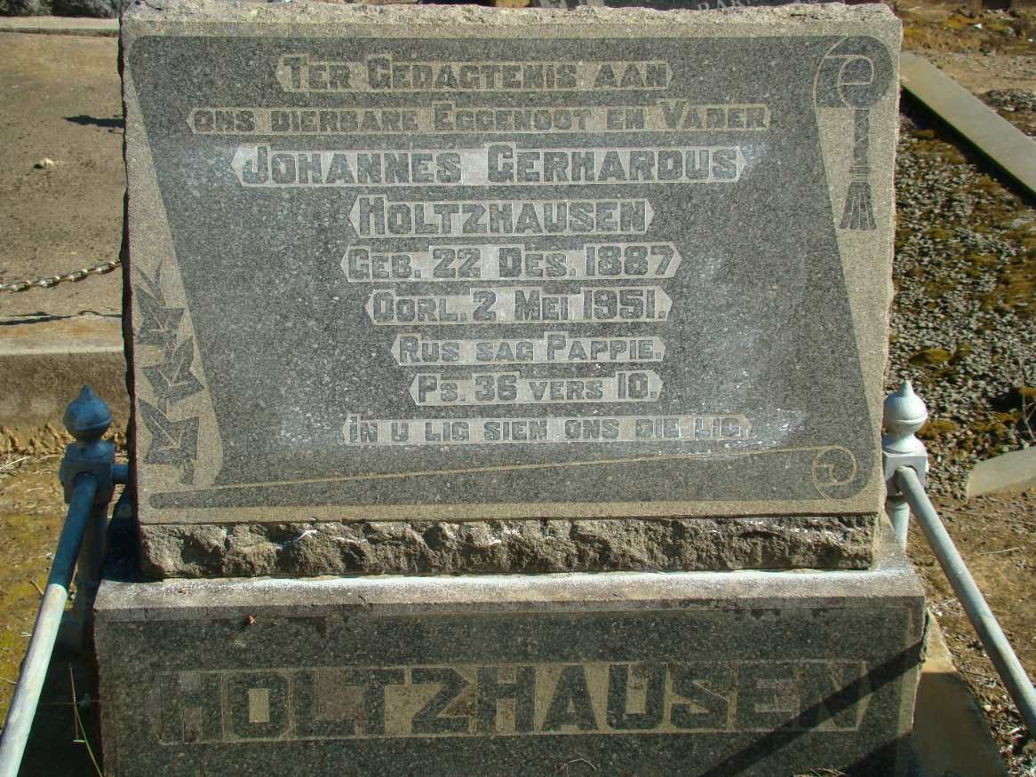 HOLTZHAUSEN Johannes Gerhardus 1887-1951